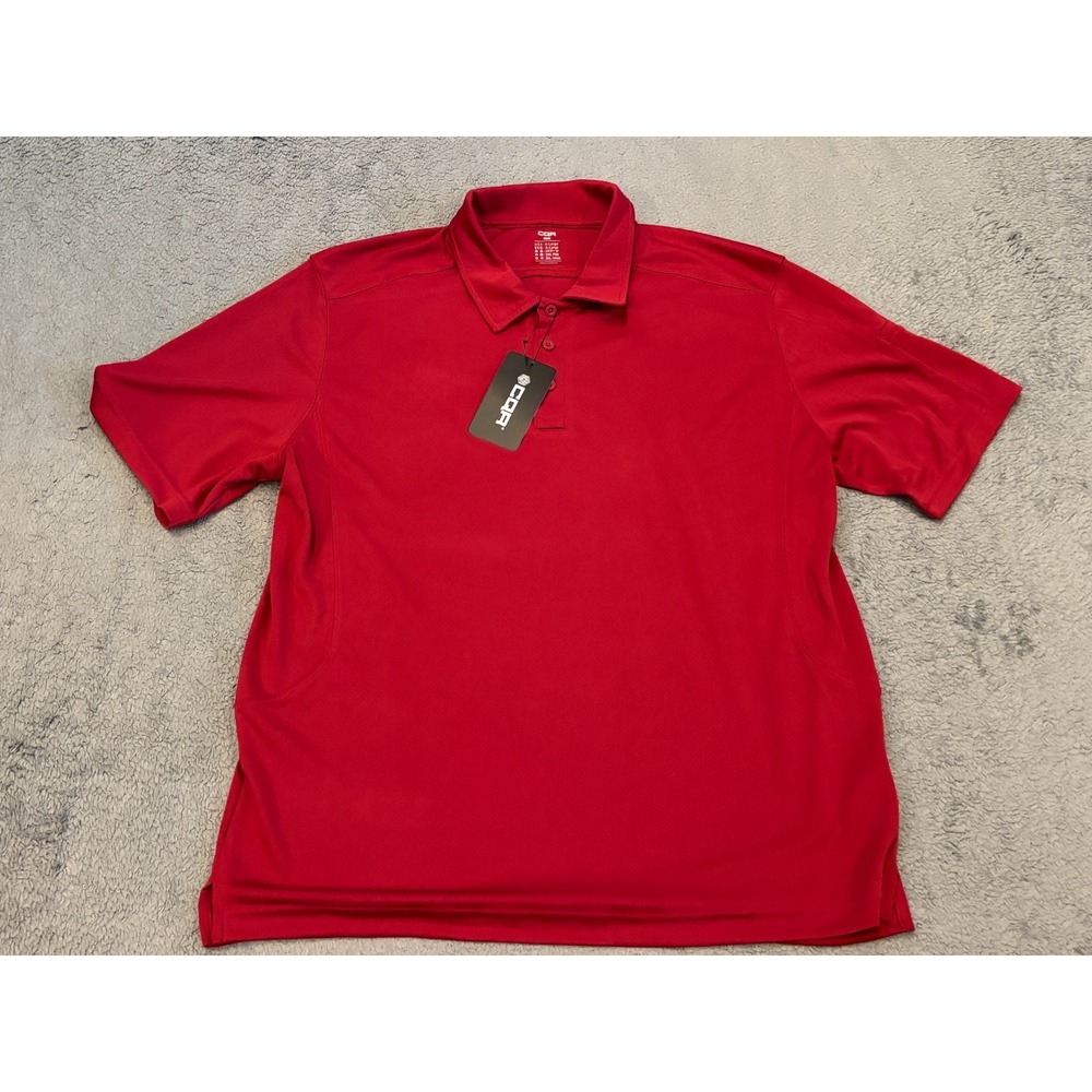 NWT CQR Polo Shirt Men's XL Red Hyper Dri Tactical Series Short Sleeve Casual